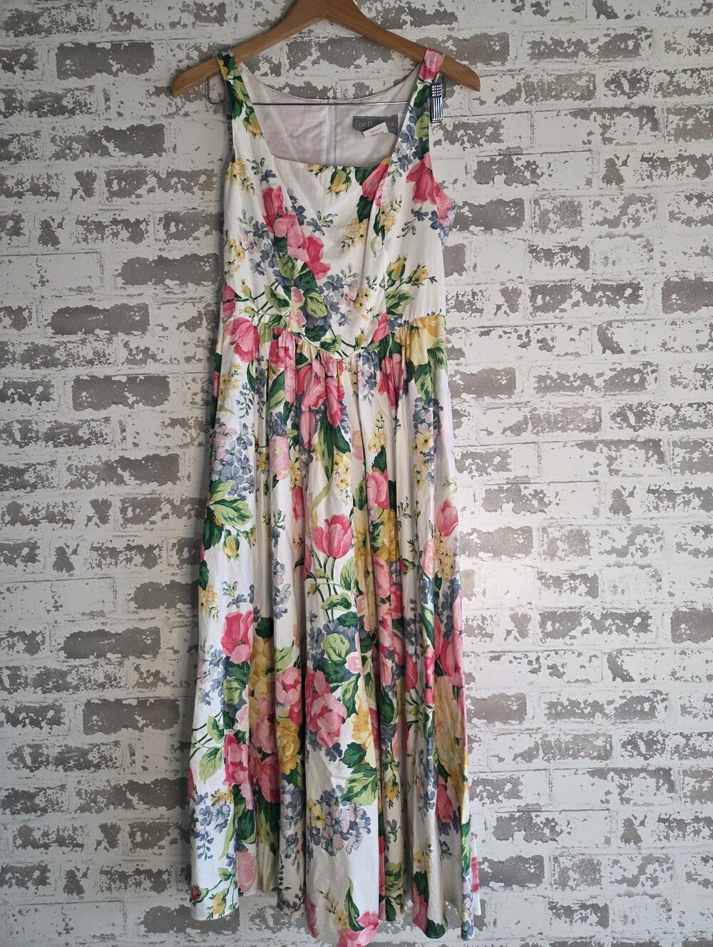 VTG Carol Anderson Floral Drop Waist Dress USA 7/8